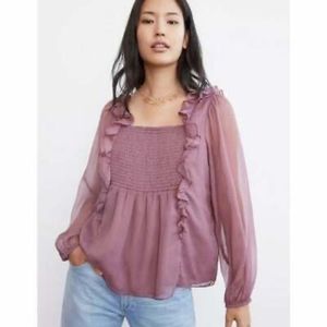 ANTHROPOLOGIE SUNDAY IN BROOKLYN CARMELA SMOCKED BLOUSE